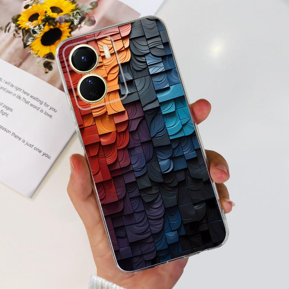 Чехол для Vivo Y16 Чехол для Vivo Y56 5G V2225 Модный узор Мягкий силиконовый чехол из ТПУ для Vivo Y16 Y 16 4G V2204 V2214 Чехлы для телефона