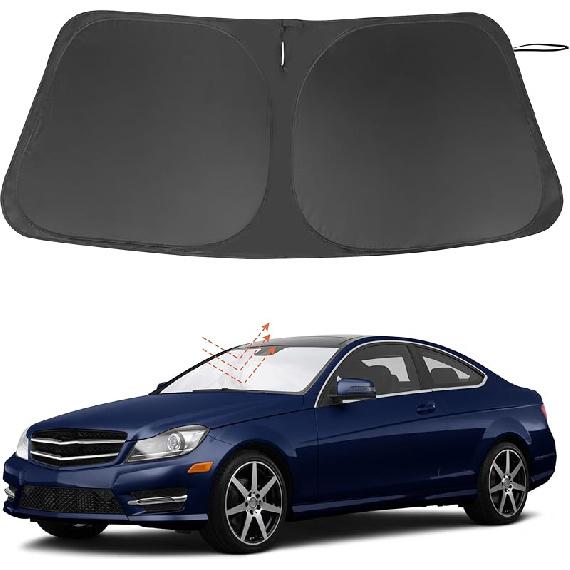 TINGLU Солнцезащитный козырек для Tesla Model X Tesla X 2016-2024 2025 Аксессуары Солнцезащитный козырек на лобовое стекло Защита от УФ-лучей Накидка на солнцезащитный козырек С