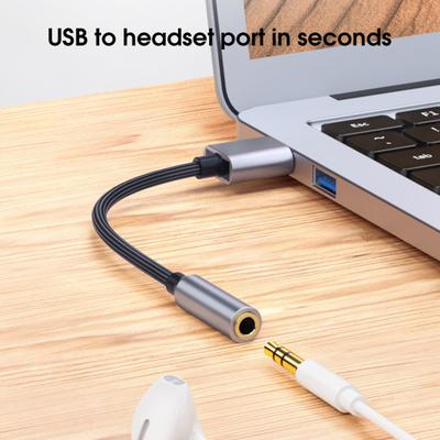 Звуковая карта Профессиональная передача звука Plug and Play USB на 3,5 мм Компьютерный аудиоадаптер 2 в 1 Ноутбук