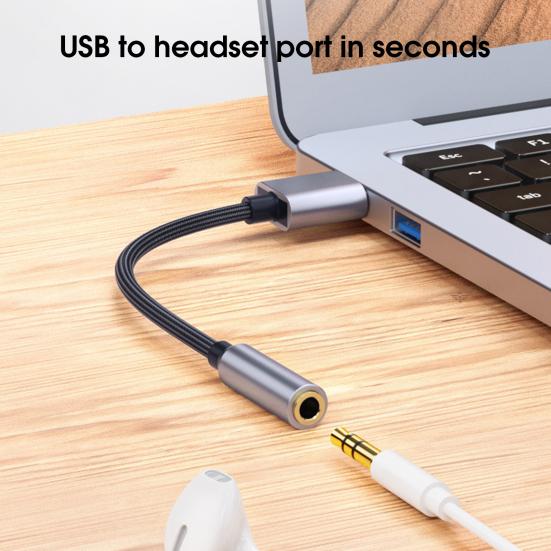Звуковая карта Профессиональная передача звука Plug and Play USB на 3,5 мм Компьютерный аудиоадаптер 2 в 1 Ноутбук
