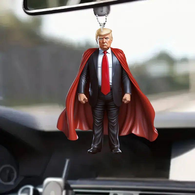 Новый мультяшный милый кулон Трампа акриловый плоский автомобильный кулон рюкзак украшение