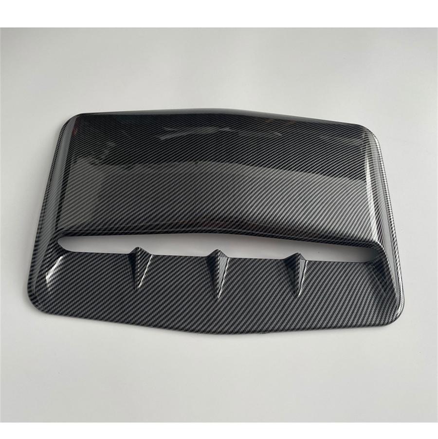 Carbon Fiber Look ABS Car Air Flow Intake Hood Shark Fins Scoop Vent Bonnet Decorative Cover Universal