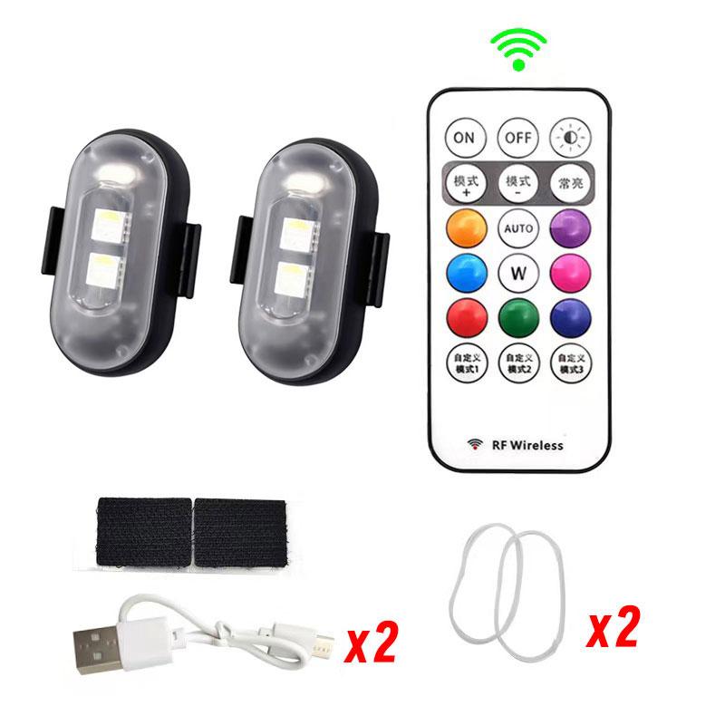 RGB светодиодный авиационный стробоскопический светильник с дистанционным управлением, беспроводной мотоциклетный фонарик, предупреждающие огни для самолета, вертолета, велосипеда, автомобиля