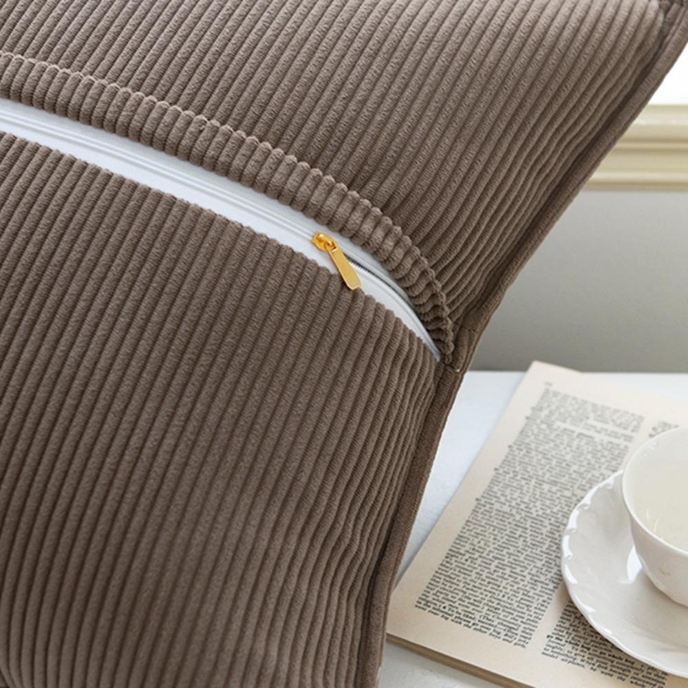 Solid Color Sofa Pillowcase Square Cushion Cover Corduroy Striped Throw Pillow Cover  Couch
