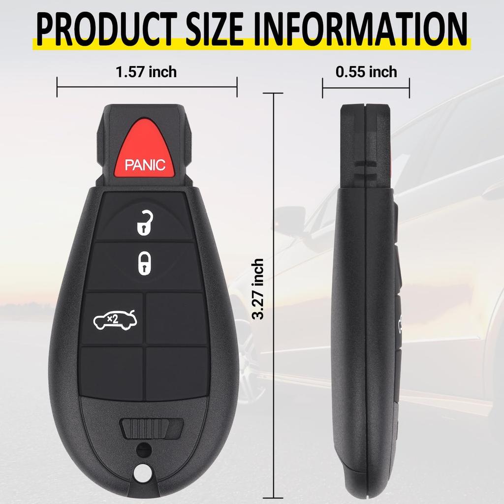 Key Fob Entry Remote Control Key Compatible with Chrysler 300, Dodge Charger, Dodge Challenger, Dodge Magnum, Replacement for M3N5WY783X IYZ-C01C, 4