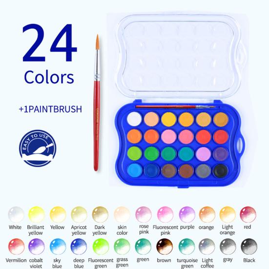 Набор акварельных красок с акварельной кистью 12/24/36/48 ярких цветов высокопигментированная живопись художественный подарок для начинающих профессионалов
