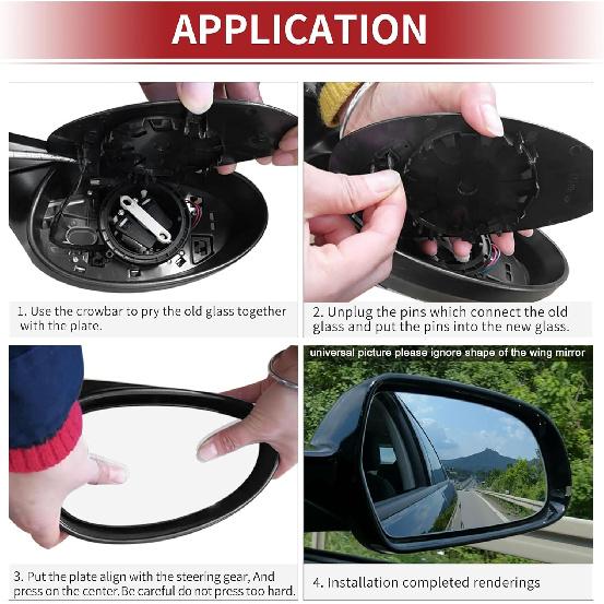 ACROPIX Car Rearview Right Passenger Side Mirror Glass for Infiniti QX50 QX70 2013-2016 with Backing Plate - Pack of 1