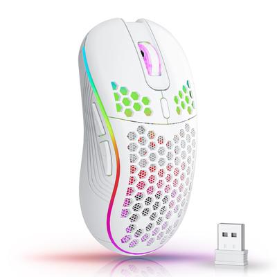 2.4G беспроводная игровая мышь с подсветкой RGB, зарядная мышь с регулируемым DPI, эргономичный сотовый дизайн для настольного ноутбука
