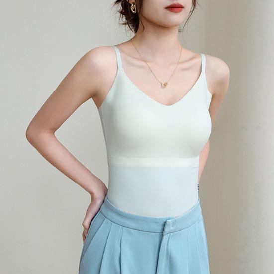 Женское нижнее белье с регулируемыми бретелями, эластичный жилет с нагрудной подкладкой, жилет из ледяного шелка без следов
