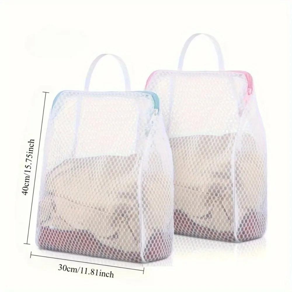 2pcs Honeycomb Mesh Laundry Bags with Handles,Durable Polyester Fabric, Versatile Rectangular Zipper Design for Delicate Clothes