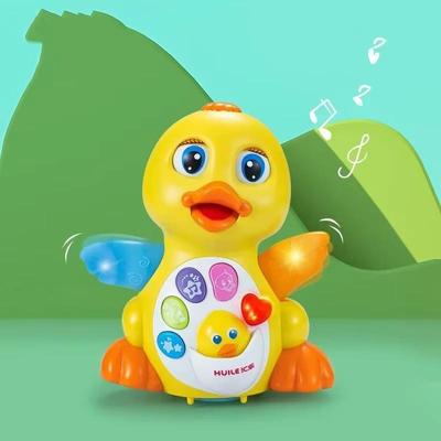 Игрушки для обучения лазанию для малышей 1 шт., большая желтая утка, универсальная, со звуком и светом для ходьбы, музыка, детские игрушки для раннего развития
