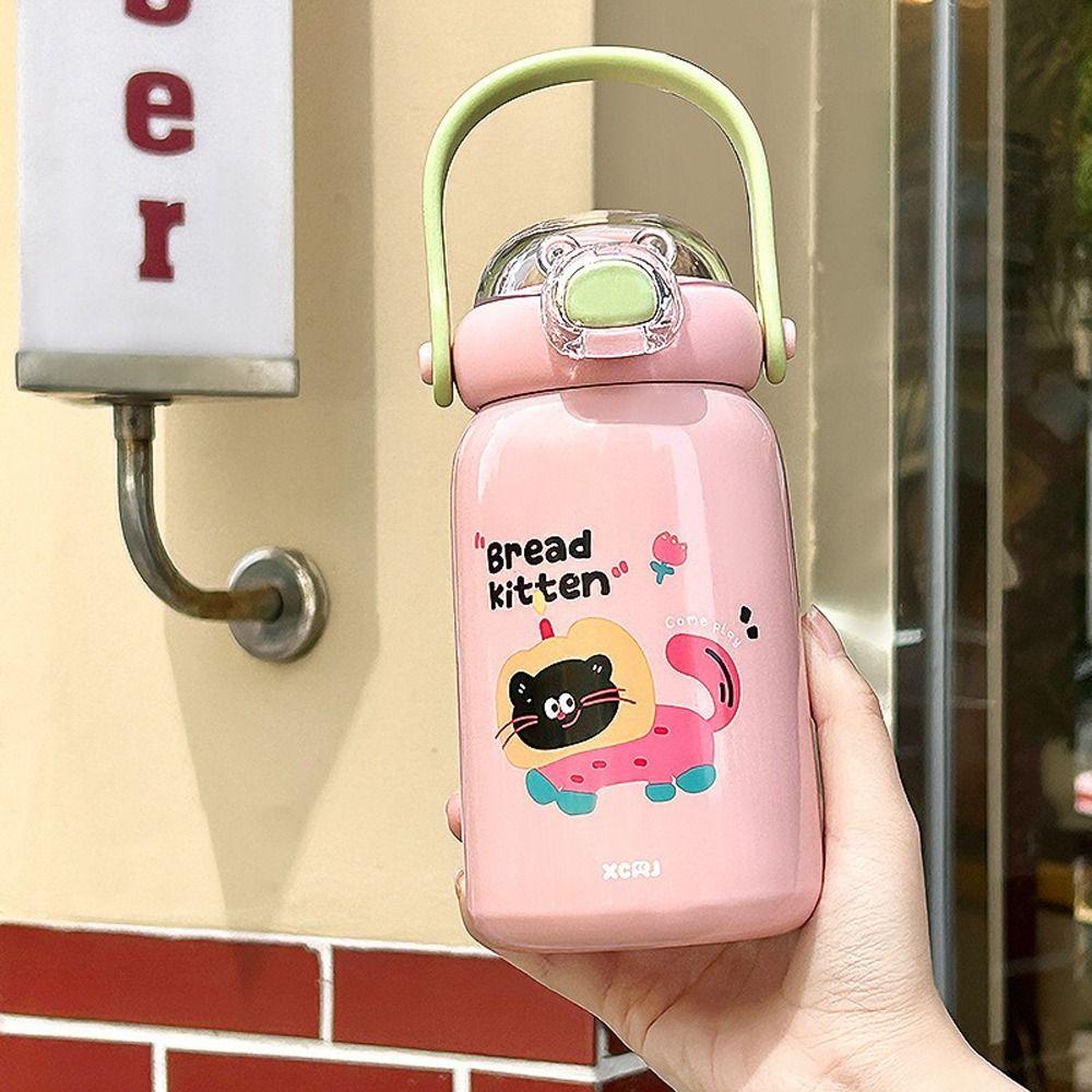 Large Capacity Vacuum Cup Cartoon Coffee Cup Cute Student Water Cup Gift
