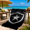 Shield With Star Emblem Printed Microfiber Beach Towel, Soft And Absorbent, Quick-Dry, Ideal for Summer Travel, Beach Essential, Swimming Pool
