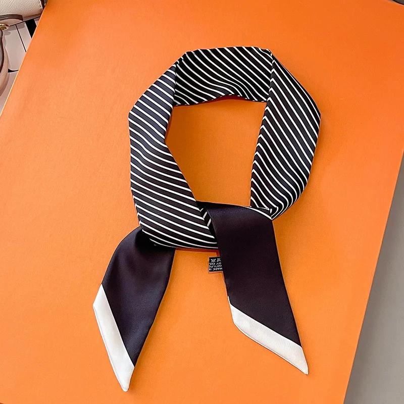 Fashion Skinny Silk Scarf for Women Fashion Hair Ribbons Headbands Bandana Female Bag Wrist Wrap Neckerchief Foulard Neck Ties