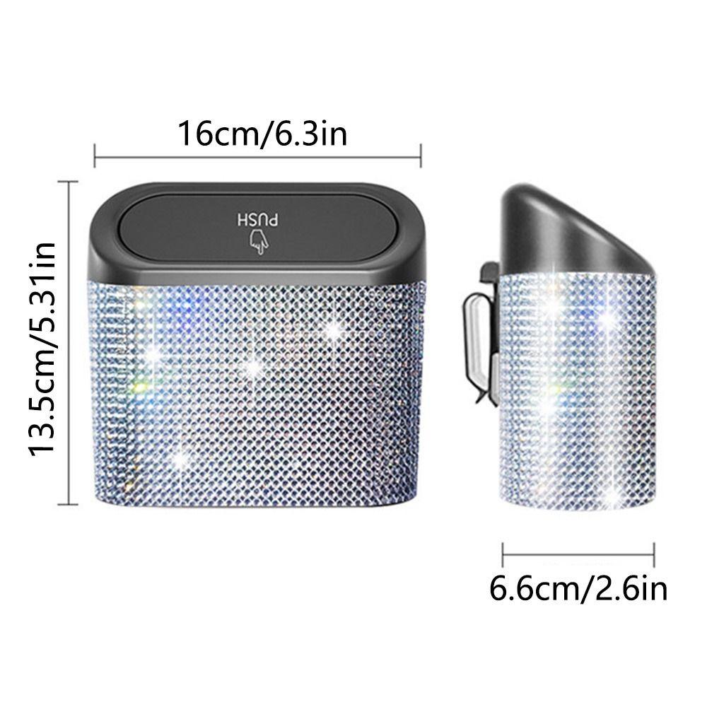 Bling Rhinestones Auto Unbrella Storage Box Removable Vehicle Hanging Dust Case  Seat Back