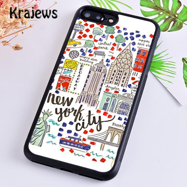 Krajews Чехол для телефона Темная ночь Нью-Йорк Для iPhone 17 Air 16 15 14 plus 11 12 pro max coque Оболочка Fundas