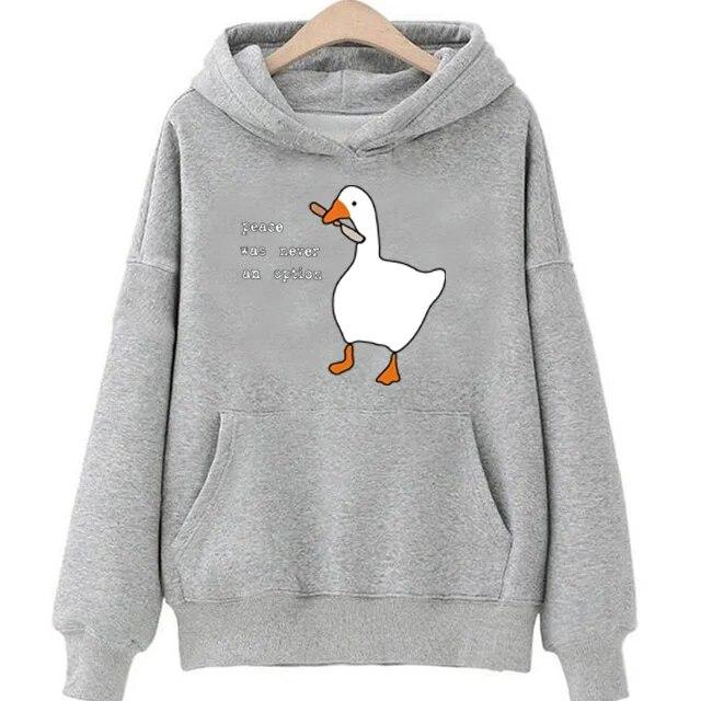 Мир никогда не был вариантом Толстовки с гусиным принтом унисекс Ulzzang уличная одежда y2k эстетика Харадзюку пуловер унисекс с гранж-принтом унисекс