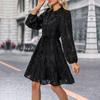 Dating Party Spring and Autumn Explosion Multi-color Elegant Retro Style Lace Long-sleeved Dress