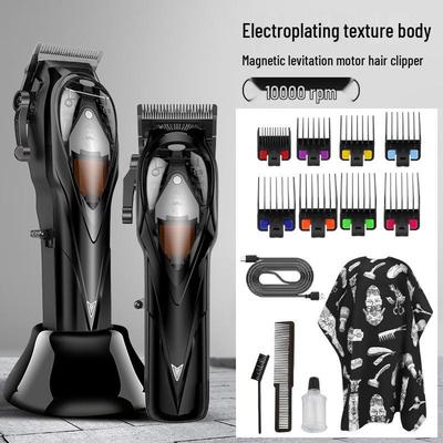 Электрическая машинка для стрижки волос Slicked Back Black Warrior: Триммер салонного класса с магнитным двигателем и градиентной насадкой.