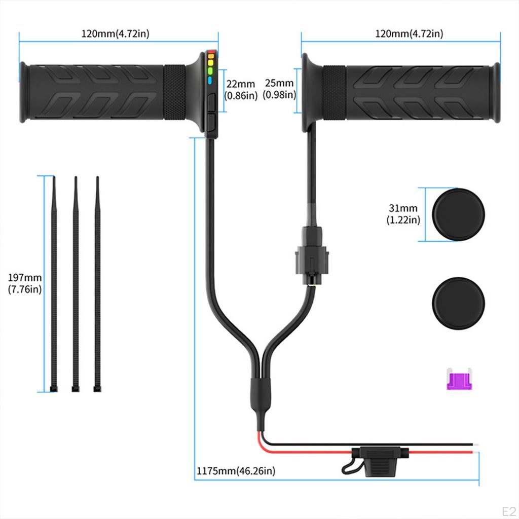 Universal ATV Heated Grips with 5 Colors Light Accessory Fits 22mm Handlebar
