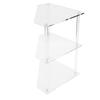 Acrylic Corner Side Table Small 3 Tier Triangular End Table for Living Room Bedroom Study Arrangement