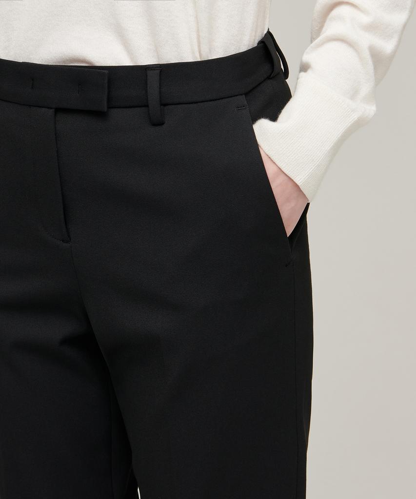 MUSINSA STANDARD WOMAN Женские плотные прямые брюки из флиса с скрытой эластичной талией [Черный]