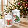 2/4 Pack Christmas Qtip Holder,Clear Apothecary Jar Set, Bathroom Jars with Lids Organizer for Cotton Swabs, Balls, Pads, Floss