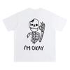 American Streetwear Brand Niche Skull Print Short-sleeved T-shirt, Versatile for Both Men and Women, Loose Street Couple Ins Top