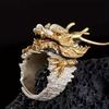 Vintage Golden Dragon Ring Adjustable Open Mouth Unique Ring Ornament Fashion Jewelry Accessory for Women and Men