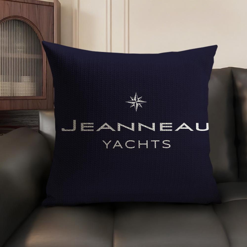 JJeanneau YYachtss Cushion Cover Natural Linen Organic Fabric DoubleSided Printing Sofa Home Decor Breathable Environmentally