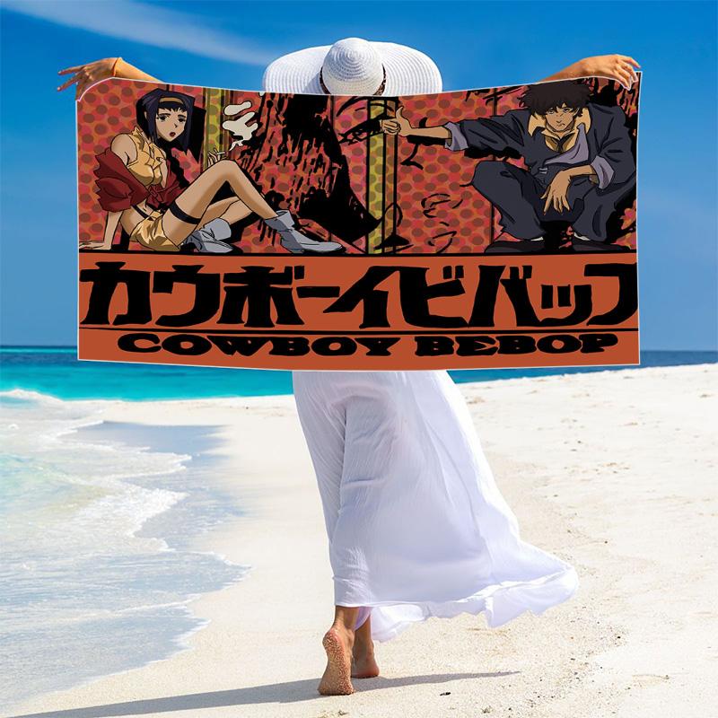 CowboyBebop Print Beach Towel, Large Soft Quick Dry Towel for Beach Camping Swimming