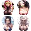 Nezuko Shinobu Mitsuri Tanjirou 3D Silicone Mousepad Demon Slayer Wrist Support Mouse Pad Anime Game Sexy 3D Wrist Rest Mouse Mat