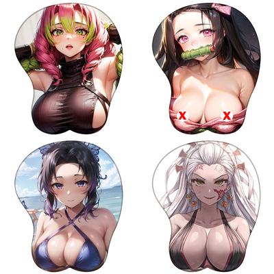 Nezuko Shinobu Mitsuri Tanjirou 3D силиконовый коврик для мыши Demon Slayer Поддержка запястья Коврик для мыши Аниме игры Сексуальная 3D подставка для запястий Коврик для мыши