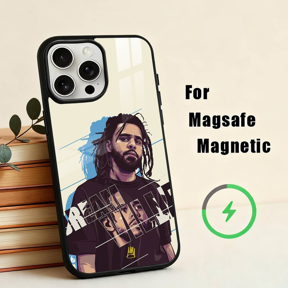 Rapper Singer J-J C-Cole-E Phone Case For iPhone17,16,15,14,13,12,11 Plus,For Magnetic Wireless Charge Cover