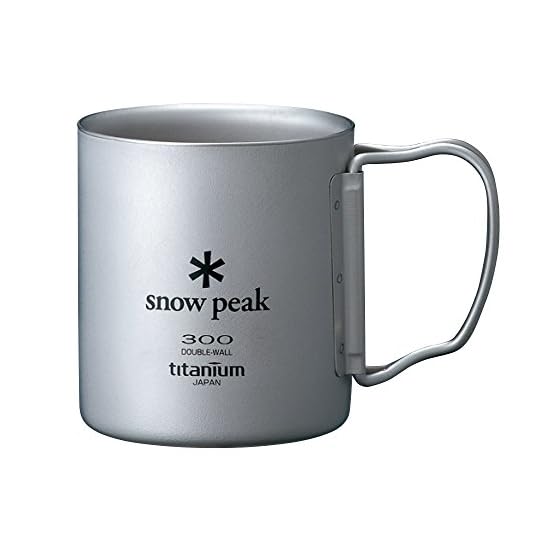 Кружка Snow Peak с двойными стенками из титана, 220 мл, складная ручка, MG-051FHR