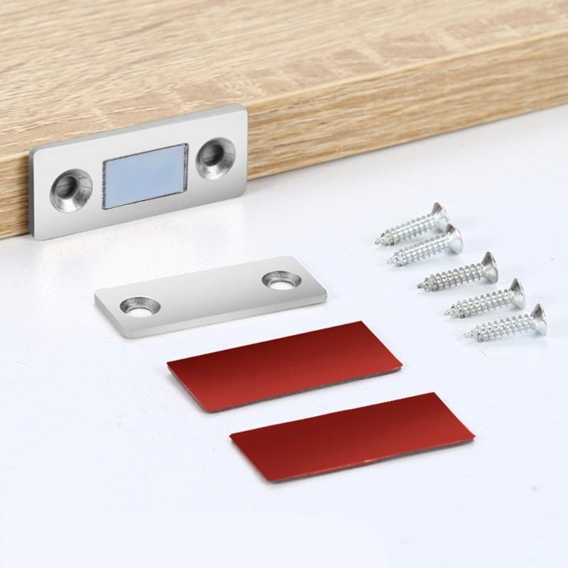 Hidden Door Closer Magnetic Cabinet Catches Magnetic Door Stops with Screw & Adhesive, for Closet Cupboard Sliding Doors