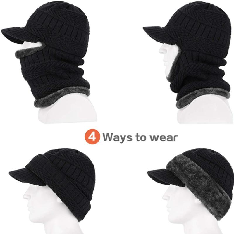 Зимняя шапка шапки шапки зимние шапки для мужчин женщин шерстяной шарф шапки Балаклава маска вязаная шапка