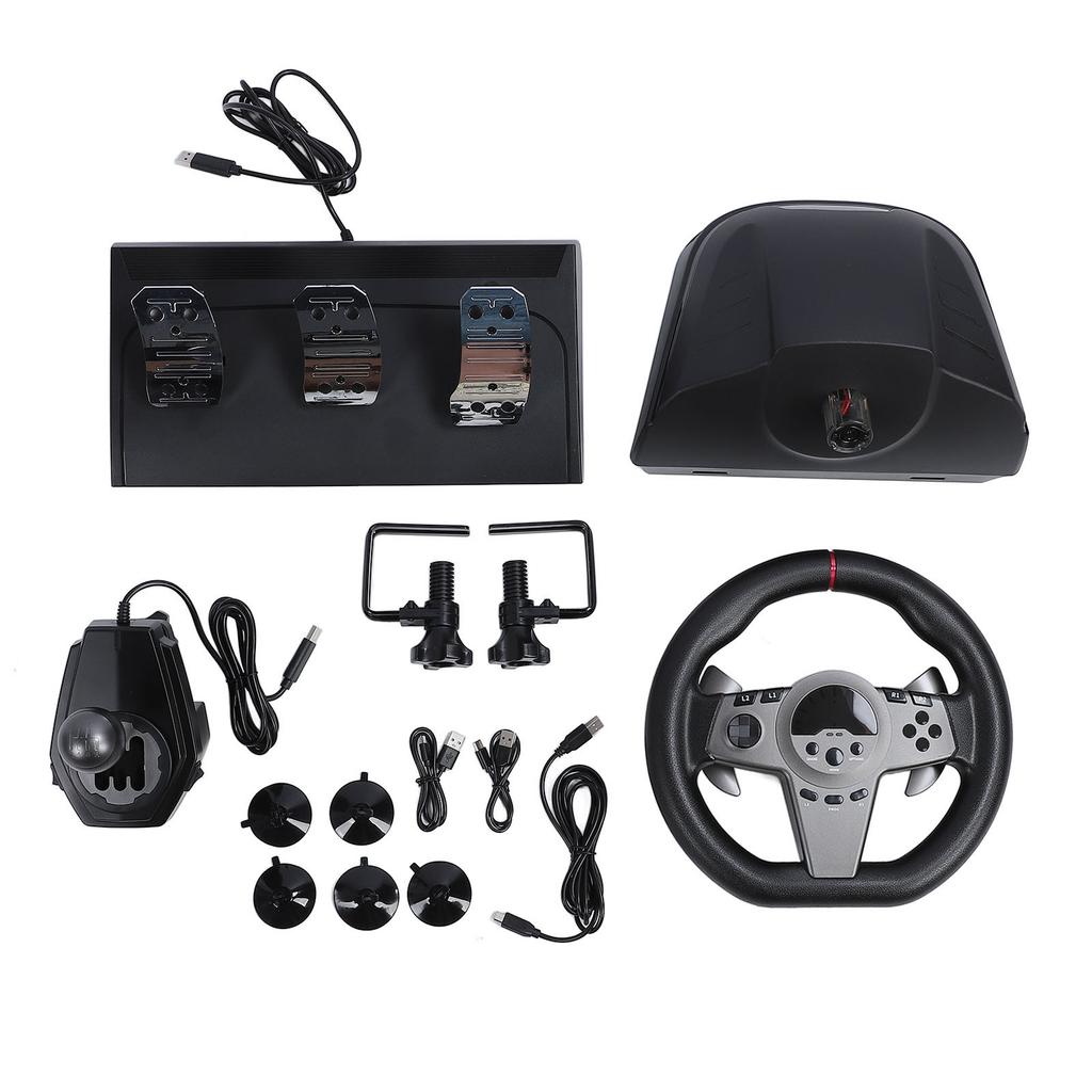 Игровой руль с педальным переключением передач, динамическая светодиодная обратная связь, 270-градусный гоночный руль для Switch