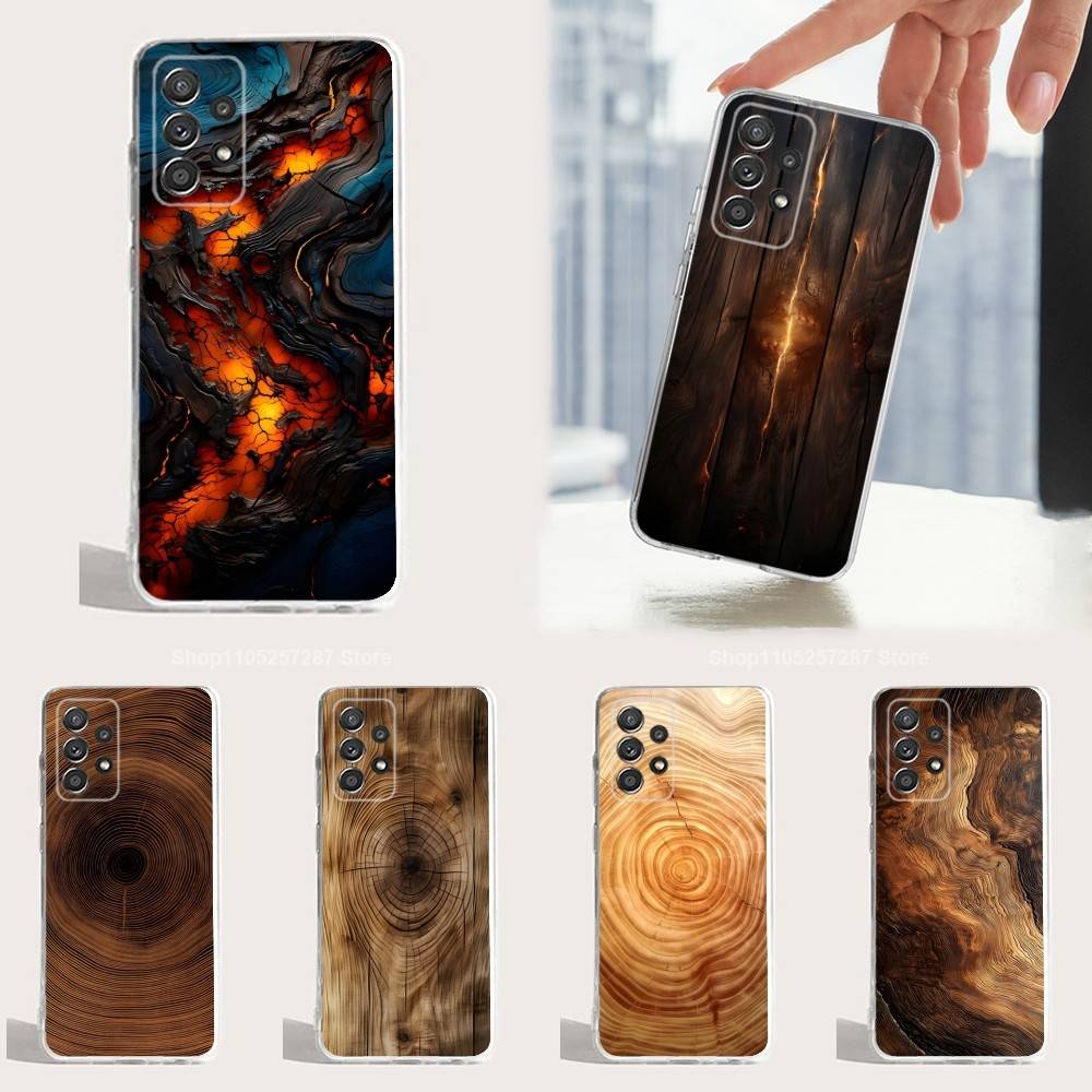 Wood Texture Natural Case For Samsung A30,71,51,S9,10,20,Ultra,Lite,S22,FE,23,21,PIus,Transparent, Silicone