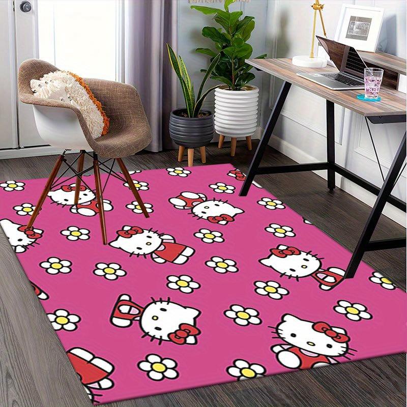 1 шт. Sanrio Hello Kitty Ковер для офиса с принтом русалки Прямоугольный коврик под стол, Идеальный декор для гостиной, спальни, кухни, Нескользящий пол