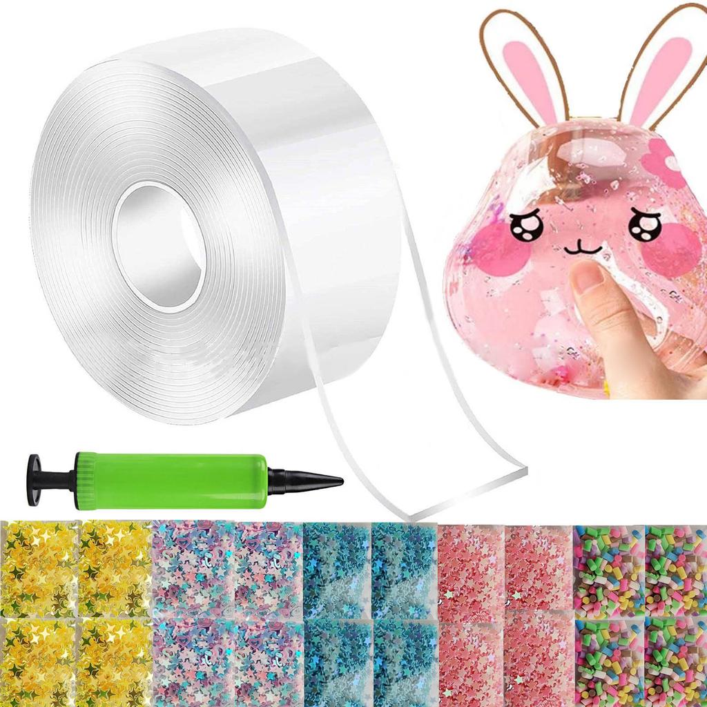 DIY Bubble Blowing Nanos Tape Kits Stress Relief Squeeze Toy Balloon Making Set Blowing Bubble Tape DIY Balloon Art Set
