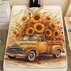 1Pc Seasons truck Print Flannel Blanket, High quality Comfortable for All Seasons, Home Decor, Warmth and Comfort, Perfect for Christmas Gifts
