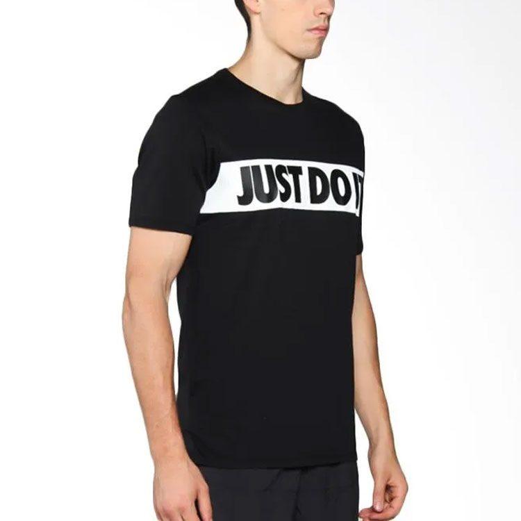 Nike Футболки Мужские Черные С Круглым Вырезом Умеренный Прямой Крой 847632-010