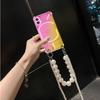 Чехол For Nothing Phone 2 1 Жемчужный браслет-цепочка Ремешок через плечо Чехол For Nothing Phone 2 Радужный градиент Противоударная мягкая силиконовая задняя крышка для телефона
