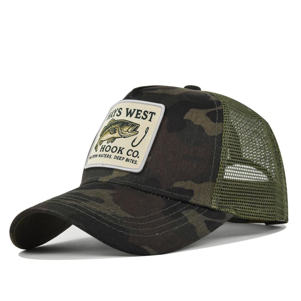 High Quality Outdoor Fishing Snapback Embroidery Design Mesh Hat Fishing Trips