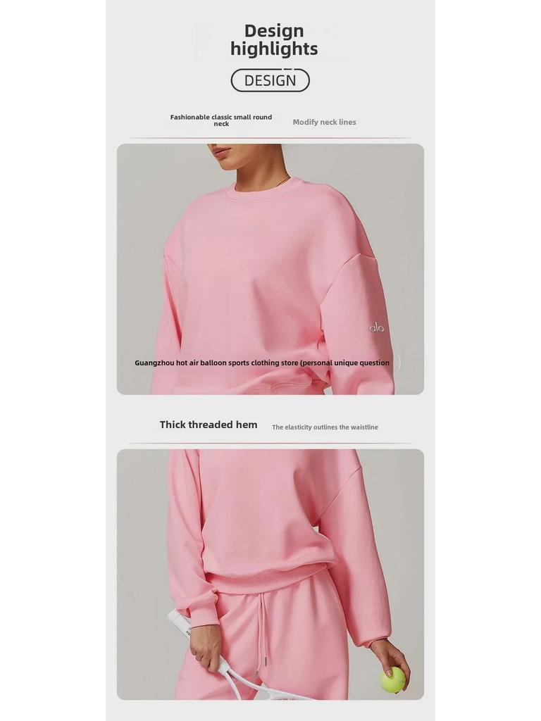 Alo Yoga Женская повседневная толстовка с круглым вырезом и длинным рукавом