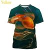 Latest Goldfish Fighting Fish 3D Tropical Fish Print Street Wear Hip-Hop  T-Shirt