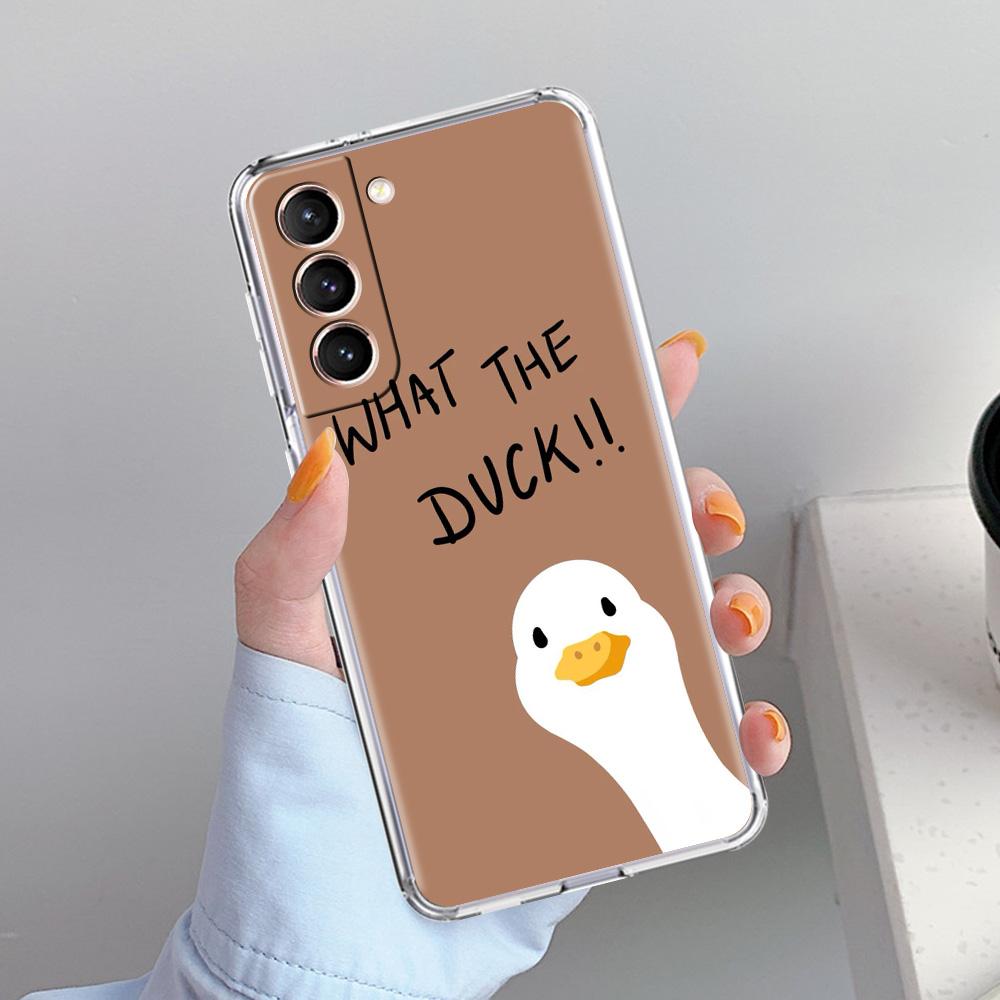 Чехол для телефона Samsung Galaxy S26 S25 S24 S23 S22 Ultra S20 S21 FE 5G Plus Мягкий прозрачный чехол Смешная утка