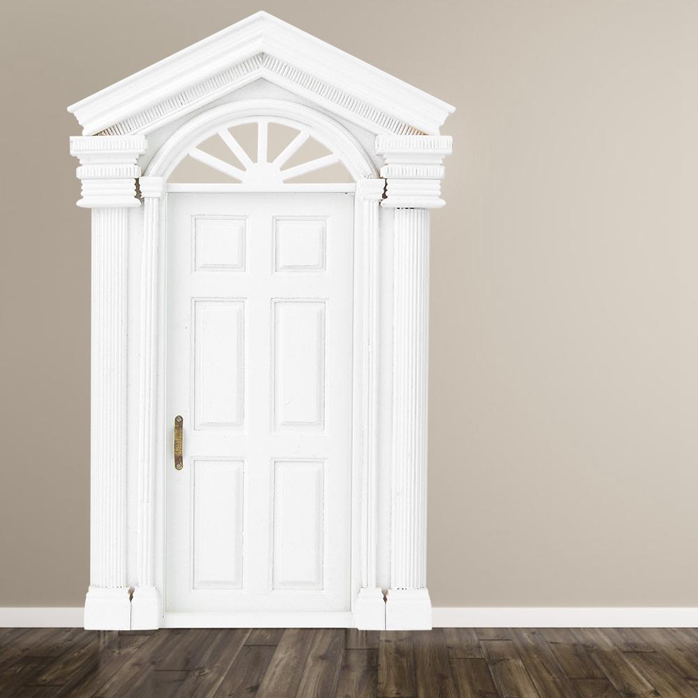 Мини имитация деревянной дверной мебели своими руками для 1:12 Аксессуаров для кукольного домика