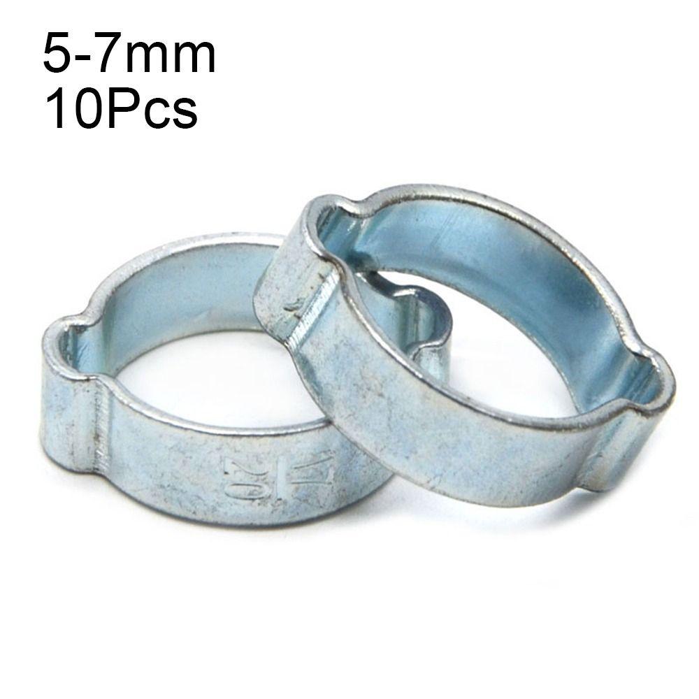 10Pcs Assortment Kit Pipe Clip Double Ears Pipe Hoop Adjustable Hose Clamp Fuel Tube Water Pipe